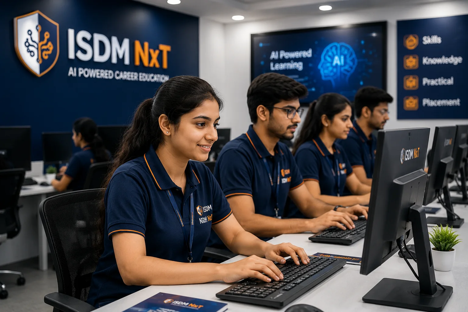 AI Powered Computer Institute Franchise student training lab with ISDM NxT Partner Plus Advantages